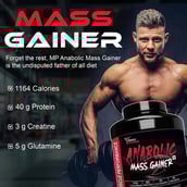 7 - Muscle Performance Anabolic Mass Gainer with Creatine Monohydrate 0.66 lbs, Steel Shaker & Gym Bag Combo,  5.5 lb  Irish Chocolate 