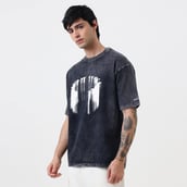 6 - MuscleBlaze Deadlifted Soul Oversized Washed T-Shirt,  Small  Dark Charcoal Grey