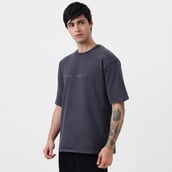 9 - MuscleBlaze Deadlifted Soul Phoenix Oversized Washed T-Shirt,  X-Small  Light Grey