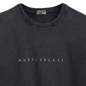1 - MuscleBlaze Deadlifted Soul Phoenix Oversized Washed T-Shirt,  X-Small  Light Grey