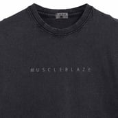 4 - MuscleBlaze Natty But Tasty Oversized Washed T-Shirt,  Large  Light Grey