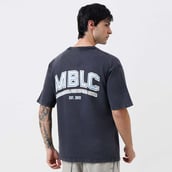 9 - MuscleBlaze Lifting Club Oversized Washed T-Shirt,  Large  Light Grey