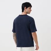 7 - MuscleBlaze Lifting Club Oversized Washed T-Shirt, Small Blue Tint