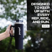 7 - Pumpd Chugger Tumbler with Straw, Cap & Holder,  Black  1.2 L 