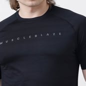 8 - MuscleBlaze Active Tee Half Sleeve,  X-Large  Midnight Black 