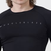 7 - MuscleBlaze Compression Muscle Tee Full Sleeve,  Large  Midnight Black 