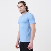 2 - MuscleBlaze Air Tech Compression MuscleTee Half Sleeve,  Small  Dusk Blue 
