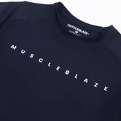 8 - MuscleBlaze Air Tech Compression MuscleTee Half Sleeve,  Large  Navy 