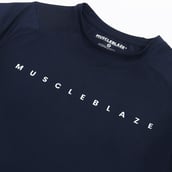8 - MuscleBlaze Air Tech Compression MuscleTee Half Sleeve,  Small  Navy 
