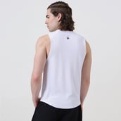 3 - MuscleBlaze Patterned Dry-Fit Delt Tank, Large Polar White