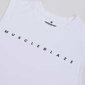 8 - MuscleBlaze Patterned Dry-Fit Delt Tank,  X-Large  Polar White 