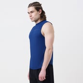 2 - MuscleBlaze Patterned Dry-Fit Delt Tank, Large Poseidon