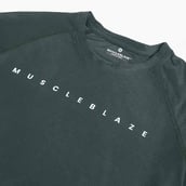 1 - MuscleBlaze Camo Dry-Fit Active Tee Half Sleeve, Medium Olive