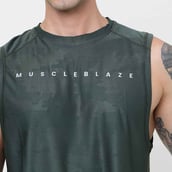 7 - MuscleBlaze Camo Dry-Fit Delt Tank,  Small  Olive 
