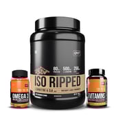 1 - QNT ISO Ripped, Omega 3 (1000 mg) 60 Softgels & Daily Vitamins 60 capsules Combo, 2.2 lb Cafe Bevarabia