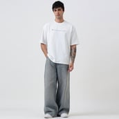 9 - MuscleBlaze Natty But Tasty Oversized Solid T-Shirt, Large White