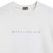 3 - MuscleBlaze Z Verse Oversized Solid T-Shirt, Medium White