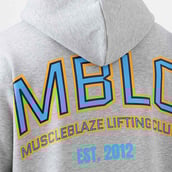 1 - MuscleBlaze Lifting Club Hoodie, Large Grey Melange