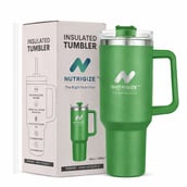 GHC Nutrigize Stainless Steel Tumbler Hot and Cold with Handle, Green 1.2 L