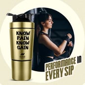4 - GHC Stainless Steel Shaker Bottle, Bronze (with Extra Compartment) 590 ml