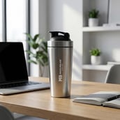2 - MuscleBlaze Stainless Steel Shaker, Silver 700 ml