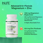 3 - INLIFE Magnesium Glycinate with Zinc Picolinate,  Unflavoured  120 capsules 