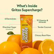 3 - Gritzo Supercharge, Hydration Drink Mix,  15 Piece(s)/Pack  Orange Rush Flavour