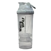 1 - White Wolf Matrix Shaker Bottle with Storage Compartments,  Grey  600 ml 