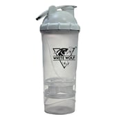 2 - White Wolf Matrix Shaker Bottle with Storage Compartments,  Grey  600 ml 