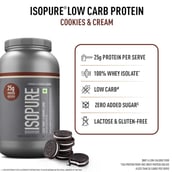 2 - Isopure 100% Whey Protein Isolate with Less Than 1.5 Grams Carbs, 2.2 lb Cookies & Cream