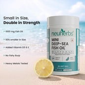 4 - Neuherbs Mini Deep-Sea Fish Oil 1000mg for Heart & Bone Lemon Flavour, 60 softgels