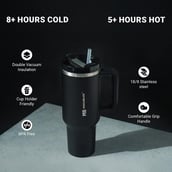 5 - MuscleBlaze Stainless Steel Vacuum Insulated Tumbler, Phantom Black 1.2 L