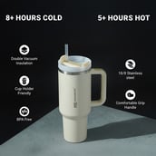 4 - MuscleBlaze Stainless Steel Vacuum Insulated Tumbler, Stallion White 1.2 L