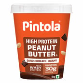 10 - Pintola High Protein Peanut Butter,  1 kg  Dark Chocolate Creamy 