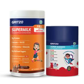 2 - Gritzo Supermilk Immunity Kit,  400 g  Chocolate for Girl 7-9 Yrs with Gummies 