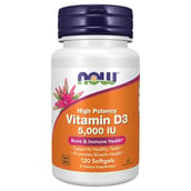 1 - Now Vitamin D3 (5000 IU), 120 softgels Unflavoured