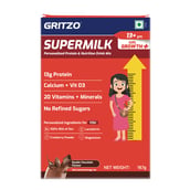 1 - Supermilk Gritzo Growth+ for Girl 13+ years,  334 g  Double Chocolate (Pack of 10)