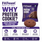 9 - FitFeast Protein Cookie,  40 g  Chocolate Chips (Pack of 6) 