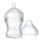 Nuby Silicone Bottle With Medium Flow Nipple,  0-6 Months  Soft silicone material  210 ml 