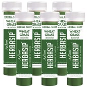 Herbasip Wheatgrass Juice Pack of 6 Shots,  Unflavoured  50 ml 
