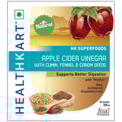 front - HealthKart Apple Cider Vinegar with Mother NZ,  0.5 L  Cumin, Fennel, Carom Seeds 