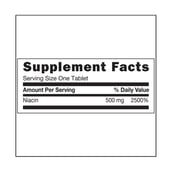 supplement - GNC Niacin (500 mg),  Unflavoured  100 tablet(s) 