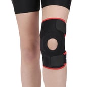 3 - Strauss Adjustable Knee Support Patella, Pair (Black) Free Size