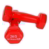 2 - Strauss Vinyl Dumbbell,  Red (Pair)  1 kg 