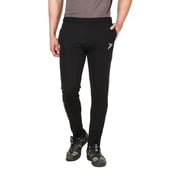 2 - Fitinc Track Pant with Two Side Zipper Pockets,  Black  Large 