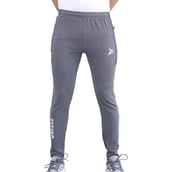 1 - Fitinc Dobby Lycra Trackpant with Two Side Zipper Pockets, Gray Large