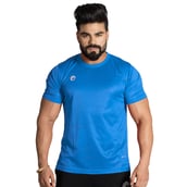 1 - Omtex Gym Polyester T Shirt TS1801,  Sky Blue  XXL 