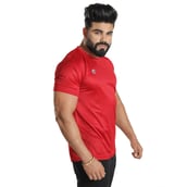 3 - Omtex Gym Polyester T Shirt TS1801,  Red  Small 