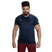 1 - Omtex Gym Polyester T Shirt TS1801,  Navy Blue  XXL 