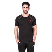2 - Fitinc Round Neck Gym T Shirt,  Black  Large 